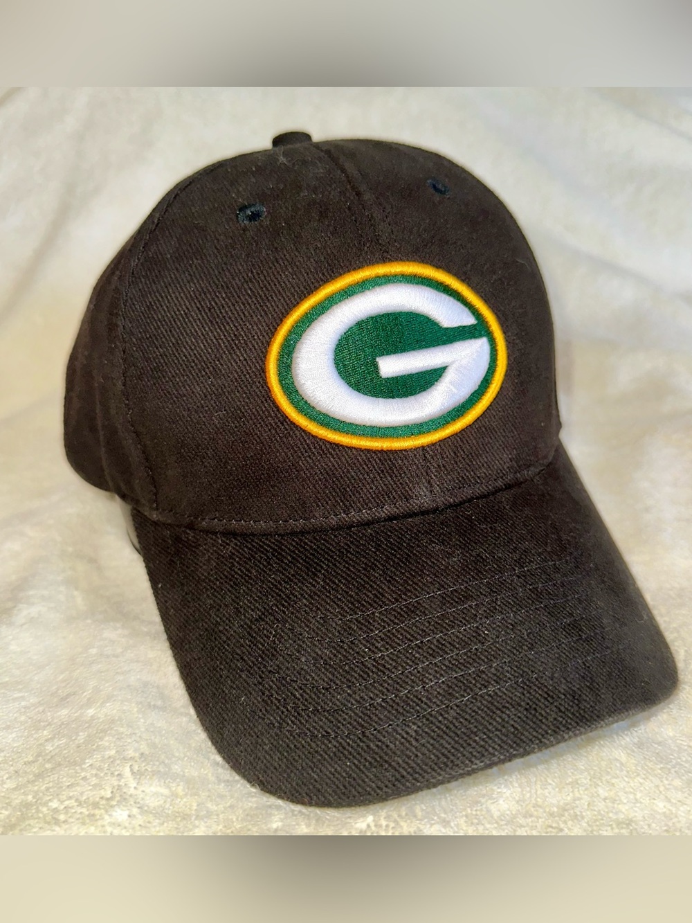 Vintage Green Bay Packers Reebok Hat Y2K Black Corduroy Adjustable NFL Cap